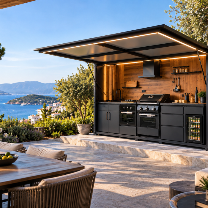 Shelter Serisi Signature Kapalı Bahçe Mutfağı | 360 cm Barbekülü Ful Paket
