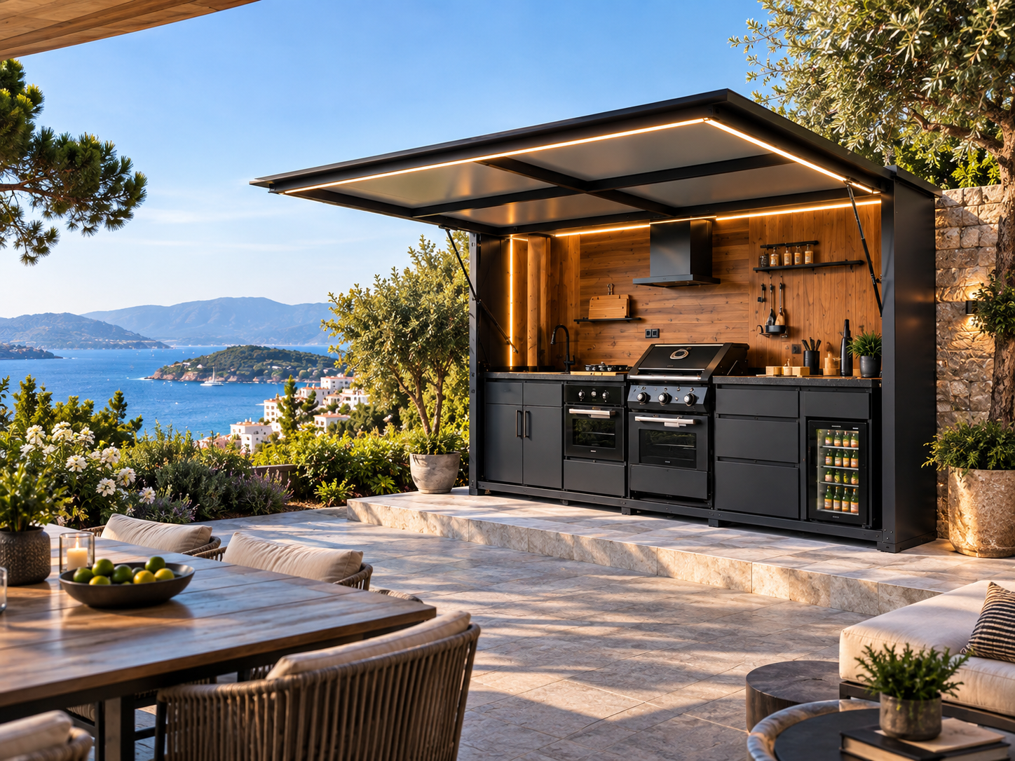 Shelter Serisi Signature Kapalı Bahçe Mutfağı | 360 cm Barbekülü Ful Paket