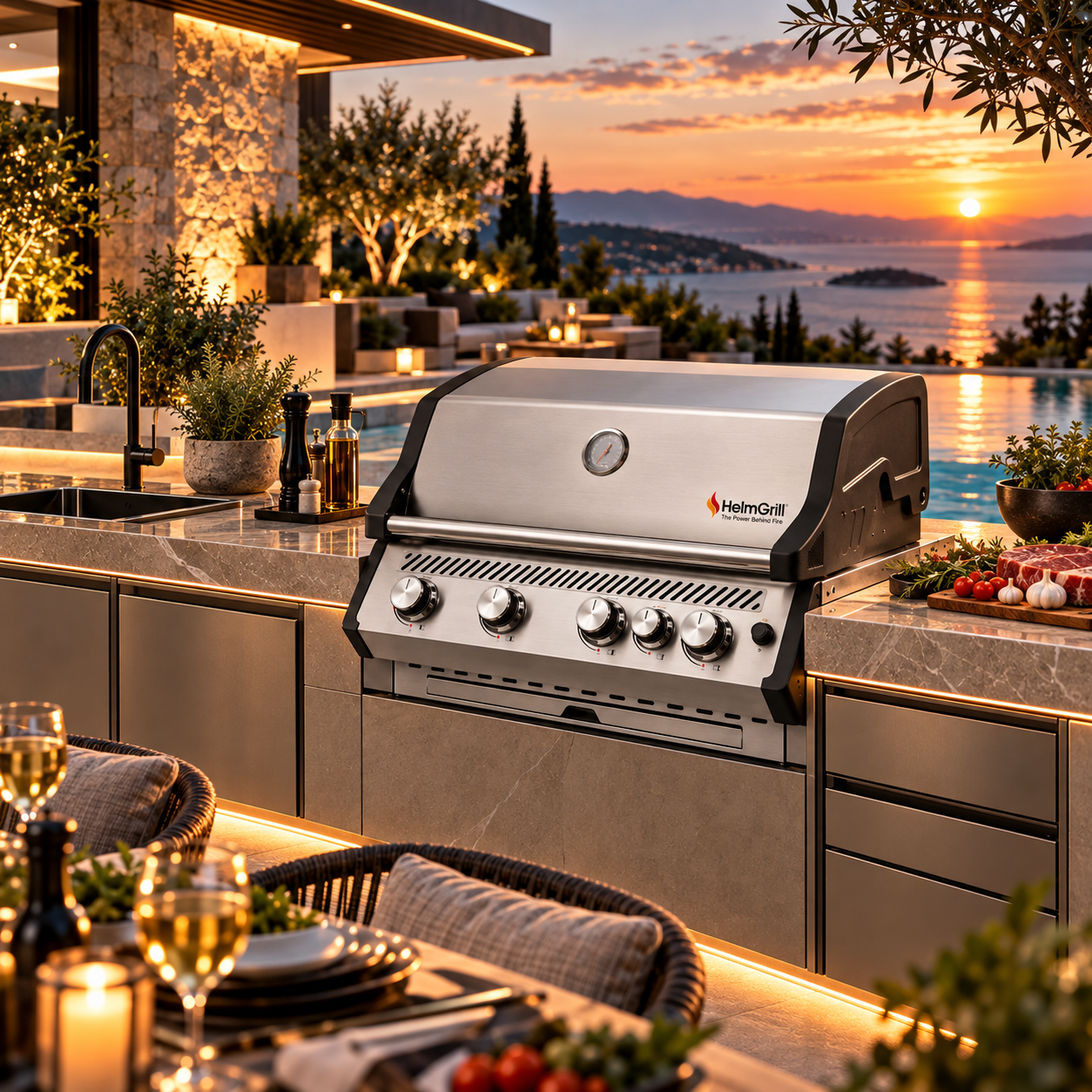 HELMGRILL FORGE B4 – 4 Brülörlü Ankastre Gazlı Barbekü - Görsel 8