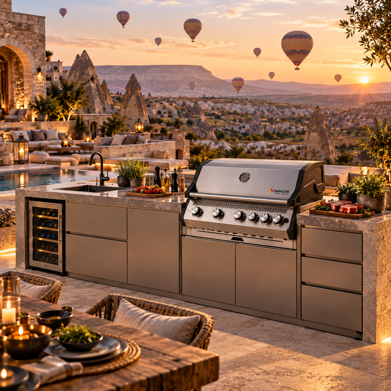 HELMGRILL FORGE B4 – 4 Brülörlü Ankastre Gazlı Barbekü - Görsel 11
